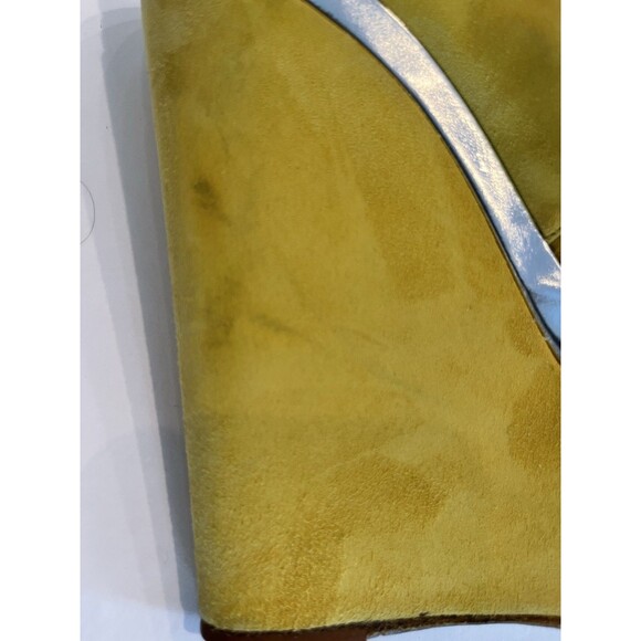 MIU MIU SUEDE WEDGE PLATFORM SANDALS SOLEIL Sz 37 1/2 Italy stamp COA U… - Picture 12 of 14